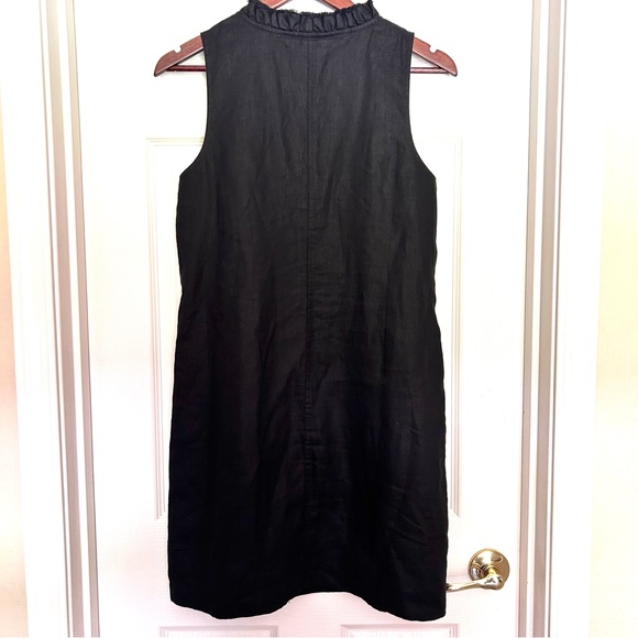 Tommy Bahama Black Two Palms Double Ruffle Linen Dress, Small - Picture 5 of 8